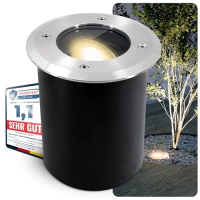 Immagine di SSC LUXon JUAVI faretto da incasso a terra per esterni, orientabile, GU10 IP67, con LED GU10, 3 W, bianco caldo, 230 V, pavimento rotondo