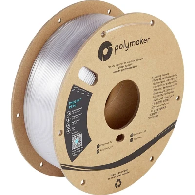 Immagine di Polymaker PB01024 PolyLite Filamento per stampante 3D PETG resistente al calore, Elevata resistenza alla trazione 2.85 mm 1000 g Trasparente 1 pz.