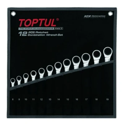 Immagine di TOPTUL GPAQ1202 Serie di chiavi a cricco ad anello fissa con funzionalità 8, 9, 10, 11, 12, 3, 14, 15, 16, 17, 18, 19 Acciaio al cromo vanadio