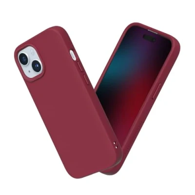 Immagine di RhinoShield Case Compatible with [iPhone 15] SolidSuit Shock Absorbent Slim Design Protective Cover Premium Matte Finish 3.5M / 11ft Drop Protection Bordeaux Red