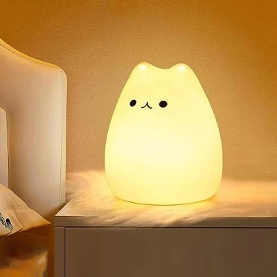 Immagine di FOMYHEARD Luce Notturna Bambini, RGB Lampada Per Dimmerabile Lucina Notte Funzione Timer 7 Colori USB Ricaricabile LED Silicone Regalo Neonato Cameretta