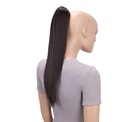 Immagine di CAISHA 40cm Coda Di Cavallo Lily Posticci Per Capelli Con Pinza Extensions Finta Liscio Marrone H69