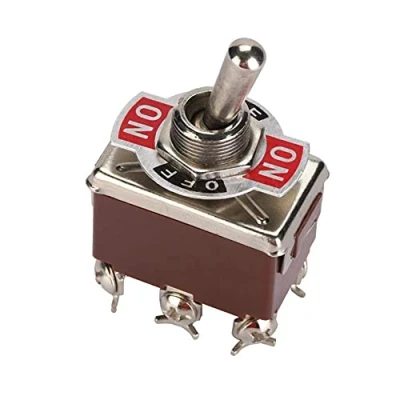 Immagine di Mini Interruttore A Levetta 5 Pezzi, DPDT 6 Pin, 3 Posizioni ON OFF 250 V 15 12 mm Foro di Montaggio