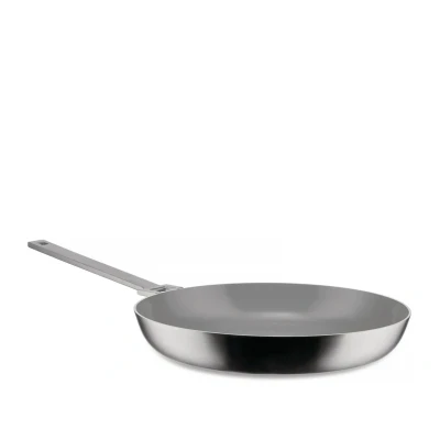 Immagine di Alessi Convivio DC110/28 Padella a Manico Lungo in Trilamina, Adatta Induzione, Acciaio Inossidabile e PVD, Rivestimento Interno Antiaderente Ceramico, 28 cm, Satinata