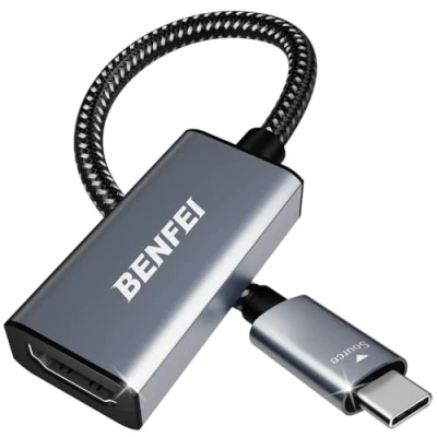 Immagine di BENFEI Adattatore USB C a HDMI 4K, Tipo [Compatibile Thunderbolt 3/4] per iPhone 15 Pro/Max MacBook Pro/Air 2023 iPad Pro iMac S23 XPS 17 e altro