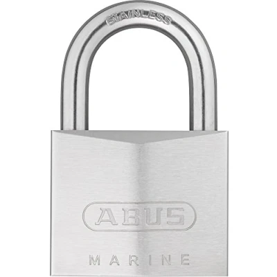 Immagine di ABUS Lucchetto Marine 75IB/50 resistente alle intemperie corpo della serratura in ottone con rivestimento nichel perlato livello di sicurezza 7 argento