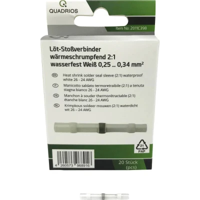 Immagine di Quadrios 2011C398 Giuntafilo intermedio 0.25 mm² 0.34 Completamente isolato Bianco 20 pz.