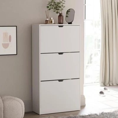 Immagine di Vida Designs Scarpiera, Legno ingegnerizzato, Bianco, 115H x 60W 24D