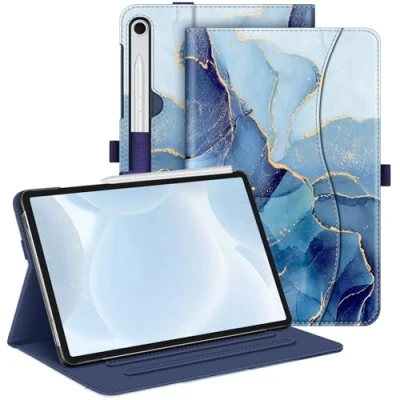 Immagine di FINTIE Custodia per Samsung Galaxy Tab S9 FE 10.9 Pollici/Tab 11 Pollici 2023 Multi angli Protettiva Case con Tasca Auto Sveglia/Sonno, Ocean Marble