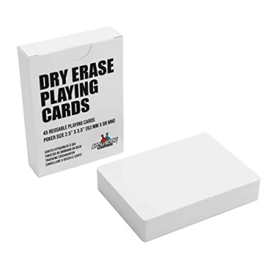 Immagine di Apostrophe Games Dry Erase Carte da gioco in bianco w/Box, Dimensione del poker 6,4 cm x 8,9 cm, 45 Riutilizzabile bianco, Flash Cards, tavolo e Note Cards