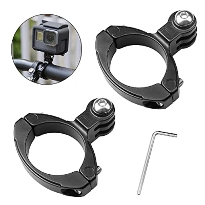 Immagine di Aallo 2 Pezzi Supporto per Videocamera Bicicletta Diametro 26.5 mm 32 Adattatore Manubrio in Alluminio GoPro Hero4/3+/3/2/1