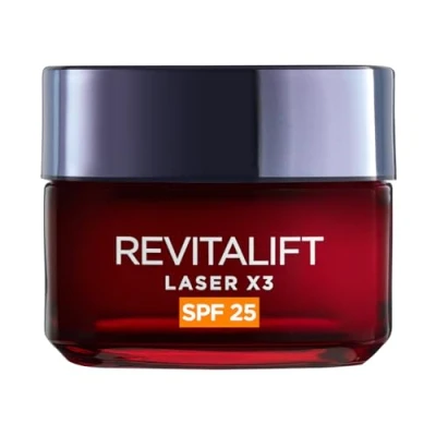 Immagine di L&#039;Oréal Paris Revitalift Laser X3 Crema Giorno Antirughe con SPF 25 Tripla Azione Vitamina C, Acido Ialuronico, Pro Retinolo 50 ML
