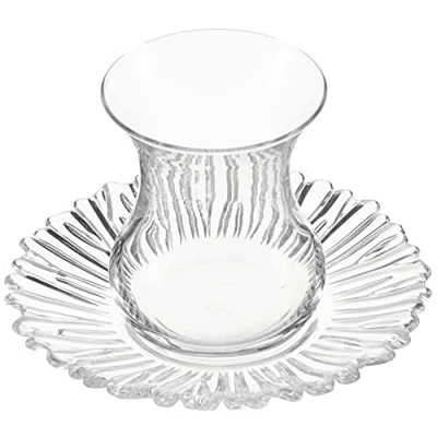 Immagine di Pasabahce 95961 Aurora Set da tè semplice, 155 ml, 12 pezzi (6 bicchieri + 6 sottobicchieri)