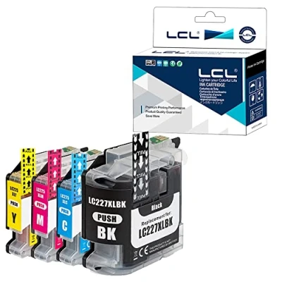 Immagine di LCL Cartucce d&#039;inchiostro Compatibile LC227XL LC225XL LC227 LC225 LC227XLBK LC225XLC LC225XLM LC225XLY (1Nero 1Ciano 1Magenta 1Giallo) Sostituzione per Brother MFC J4420DW J4620DW J4625DW DCP J4120DW