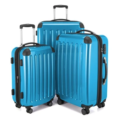 Immagine di HAUPTSTADTKOFFER ALEX set di 3 valigie, valigie rigide, trolley, bagaglio da viaggio opaco, viaggio, TSA, 4 ruote doppie (S, M e L), Ciano
