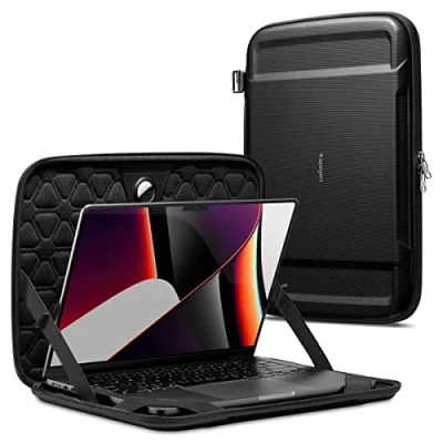 Immagine di Spigen Custodia Borsa Rugged Armor Pro Compatibile con MacBook 16 inch (2024/2023/2021) / Air 15 (2024/2023) Galaxy Book 15.6&quot; LG Gram 360 16&quot; Nero