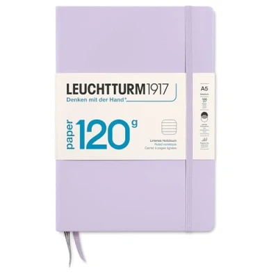 Immagine di LEUCHTTURM1917 370339 Taccuini Medium (A5) 120 g/m² Paper Edition, Copertina rigida, 203 pagine numerate, Lilac, Righe
