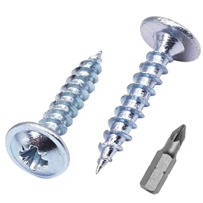 Immagine di SKIR&#039;CO (100 pezzi) Acciaio zincato 3,0 x 20 mm viti per legno argento, in metallo, testa wafer, Pozidriv, autofilettanti