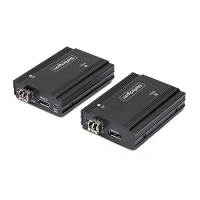 Immagine di StarTech.com Extender KVM DisplayPort in fibra ottica, 4K 60Hz, kit di estensione multimodale 300m, moduli SFP+ preinstallati