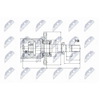 Immagine di NTY NPW NS 051 Kit Giunto Omocinetico Trasmissione automatica sul lato del cambio NISSAN: Qashqai / Qashqai+2 I, X Trail, RENAULT: Koleos I