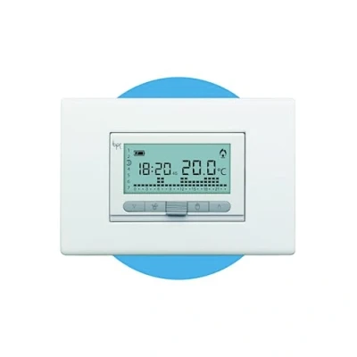 Immagine di CAME TH/350, Cronotermostato Digitale da Incasso, Programmazione Settimanale, Compatibilità Estesa con Placche Civili, gestisce accensione caldaia ottimizzando i consumi, Cover Bianco
