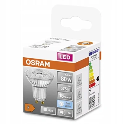 Immagine di OSRAM 4058075453647 LED (monocolore) ERP F (A G) GU10 Riflettore 6.9 W = 80 Bianco freddo (Ø x L) 51.0 mm 52.0 1 pz.