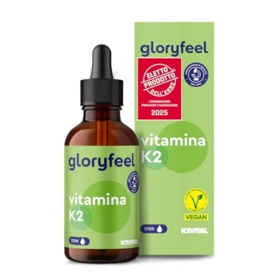 Immagine di Vitamina K2, Alto Dosaggio 200 mcg per 10 Gocce, Supporto Cartilagine &amp; Ossa, Menachinone Premium 99,7+% All Trans MK7 (K2VITAL® di Kappa) Gnosis Vit MK7, 100% vegan