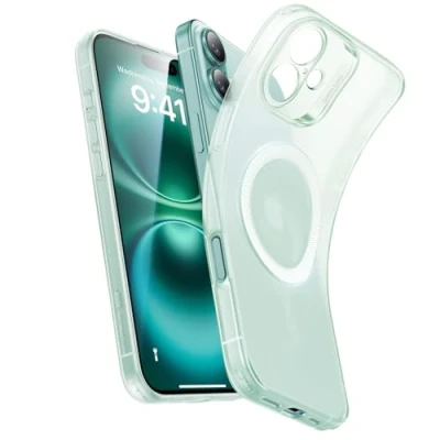 Immagine di ESR Cover per iPhone 16, Compatibile con MagSafe, Protezione fotocamera, Custodia magnetica sottile e antiurto, Resistente all&#039;ingiallimento ai graffi, Serie Zero, Verde Opaco