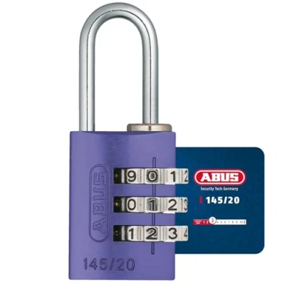 Immagine di ABUS 466106 145/20_LILA Candado aluminio combinacion 20 mm 3 dígitos lila