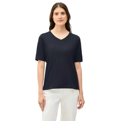 Immagine di Cecil 3227699 Maglietta Basic con Scollo a V, Universal Blue, M Donna