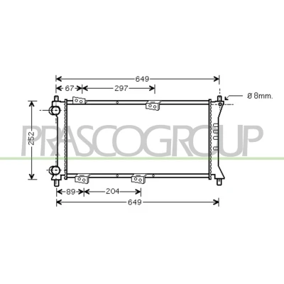 Immagine di PRASCO FT121R005 Radiatore motore Alluminio 580 250 23 Alette di raffreddamento montate meccanicamente FIAT: Panda I Hatchback