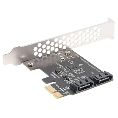 Immagine di Frefgikty Adattatore scheda controller di espansione PCIe PCI Express a SATA3.0 2 porte SATA III 6G
