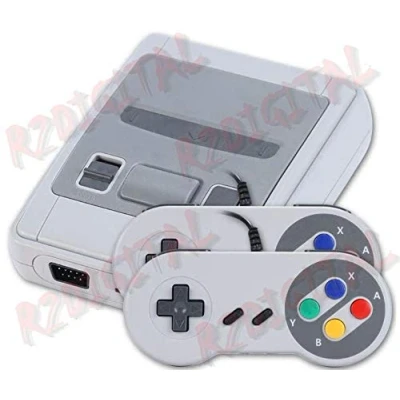 Immagine di r2digital® CONSOLE DI GIOCO per TV GC256211 con 2 CONTROLLER VIDEOGIOCO da SALOTTO PORTATILE 256 GIOCHI NON RIPETITIVI