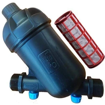 Immagine di Suinga Filtro a rete 1&quot; per tubo 32 mm. Con tappo di scarico. Utilizzato in impianti irrigazione e goccia. Filettatura capacità filtrata 120 Mesh