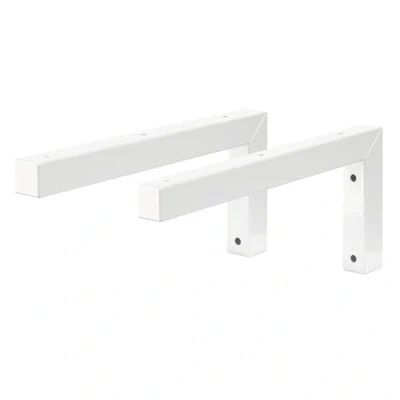 Immagine di ML Design Set di 2 Staffe a Muro ad L 300x150 mm in Acciaio Bianco Supporti per Scaffali Aperti Mensole Telaio Lavabo Bagno Scrivania Mobili Reggimensola da Parete incl. Materiale Montaggio