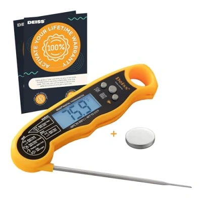 Immagine di Deiss PRO Termometro per carne digitale Letture precise e velocissime con display retroilluminato, funzione di memoria calibrazione da cucina professionale