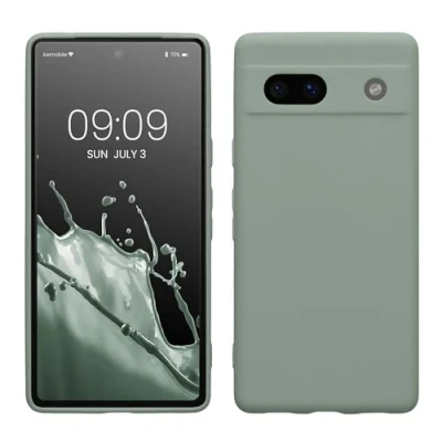 Immagine di kwmobile Custodia Compatibile con Google Pixel 7a Cover Back Case per Smartphone in Silicone TPU Protezione Gommata verde affumicato