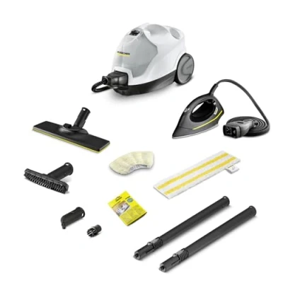 Immagine di Kärcher SC 4 EasyFix Iron Pulitore a Vapore,VERSIONE BIANCA, Pressione 3,5 bar, Riscaldamento min, Potenza 2.000W, Area di lavoro 100m², Due serbatoi 0,5L + 0,8L
