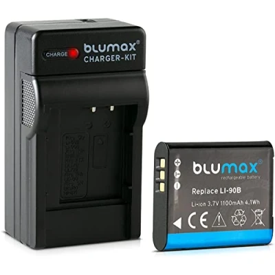 Immagine di Blumax Batteria per Olympus Li 90b / 92b 1100mAh + caricabatterie, adatta XZ 2 Tough TG 1 3 4 5 SH 50 60 SP 100 EE Traveller