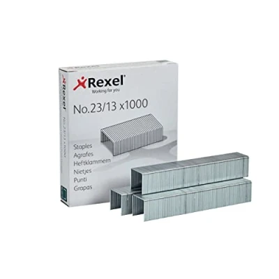 Immagine di Rexel Punti Metallici 23/13 mm, Confezione da 1000 Pezzi, 2101053