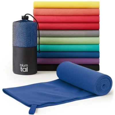Immagine di Blumtal asciugamano microfibra 180x90 cm palestra asciugatura rapida asciugamani donna da viaggio blu
