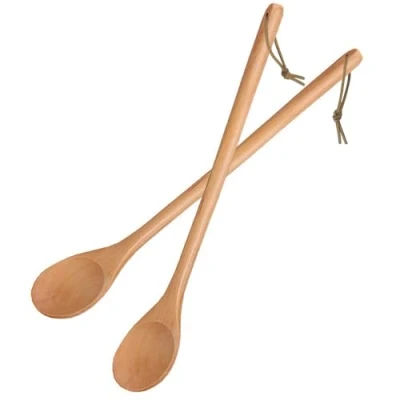 Immagine di Cucchiaio Legno cucina Manico Lungo Mescolare Utensili da multiuso Set di 2