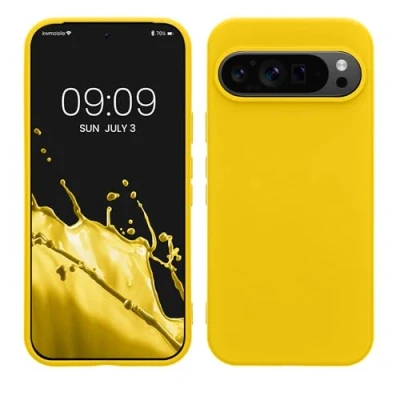 Immagine di kwmobile Custodia Compatibile con Google Pixel 9 / Pro Cover Back Case per Smartphone in Silicone TPU Protezione Gommata giallo radiante