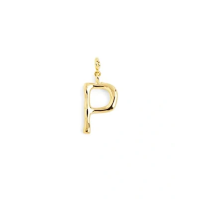 Immagine di SINGULARU Charm Letter XL Oro Pendente Iniziale in Ottone con Finitura Placcata 18kt Lettere A Z Combinabile Collana Gioielli da Donna Lettera P