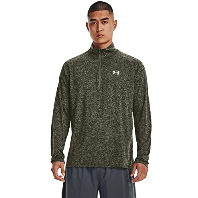 Immagine di Under Armour TECH 2.0 1/2 ZIP T Maglietta a manica lunga, Uomo, Taglia: Small, Marine od green black white