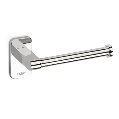 Immagine di TATAY Portarotolo senza Coperchio per Carta Igienica Slim, in Acciaio Inox, Doppio Sistema di Fissaggio, Viti e Glue&amp;Fix. Misure 6,5 x 6 14 cm
