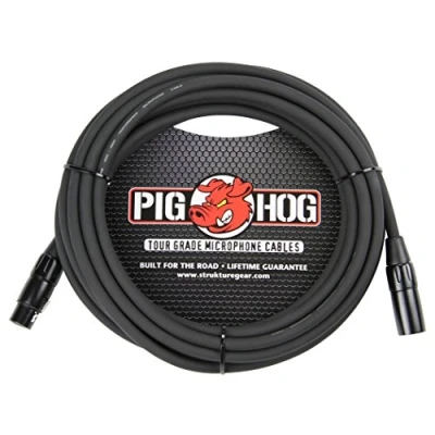 Immagine di Pig Hog PHM3 High performance 8 mm cavo microfono XLR, 3 piedi 30 ft Black