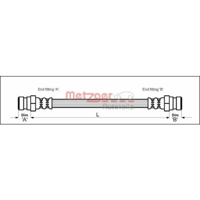 Immagine di METZGER 4111429 Tubi Freno 303 F10 x 1 VOLKSWAGEN: Maggiolino, Kaefer Cabrio, TRANSPORTER 3 Bus, PORSCHE: 914 Targa