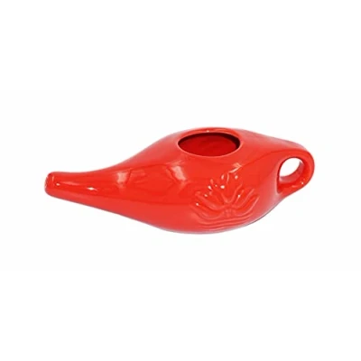 Immagine di Biebri NetiPot Bricco nasale in ceramica, 250 ml, colore: Rosso