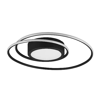 Immagine di Trio, Plafoniera, Yava incl. 1 x LED,SMD,56,0 Watt,2700 6000K,6800 Lm. Finitura: Metallo, nero opaco Ø:60,0cm, A:7,0cm Comando a distanza,Dimmer integrato